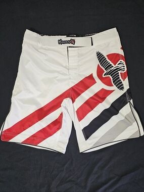 Hayabusa Fight MMA Grappling Fight Shorts Men’s 38 White Red Black